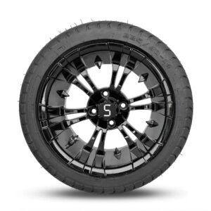 Golf Cart Wheels Gloss Black 14"