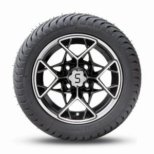 Golf Cart Wheels Gloss Black 12"